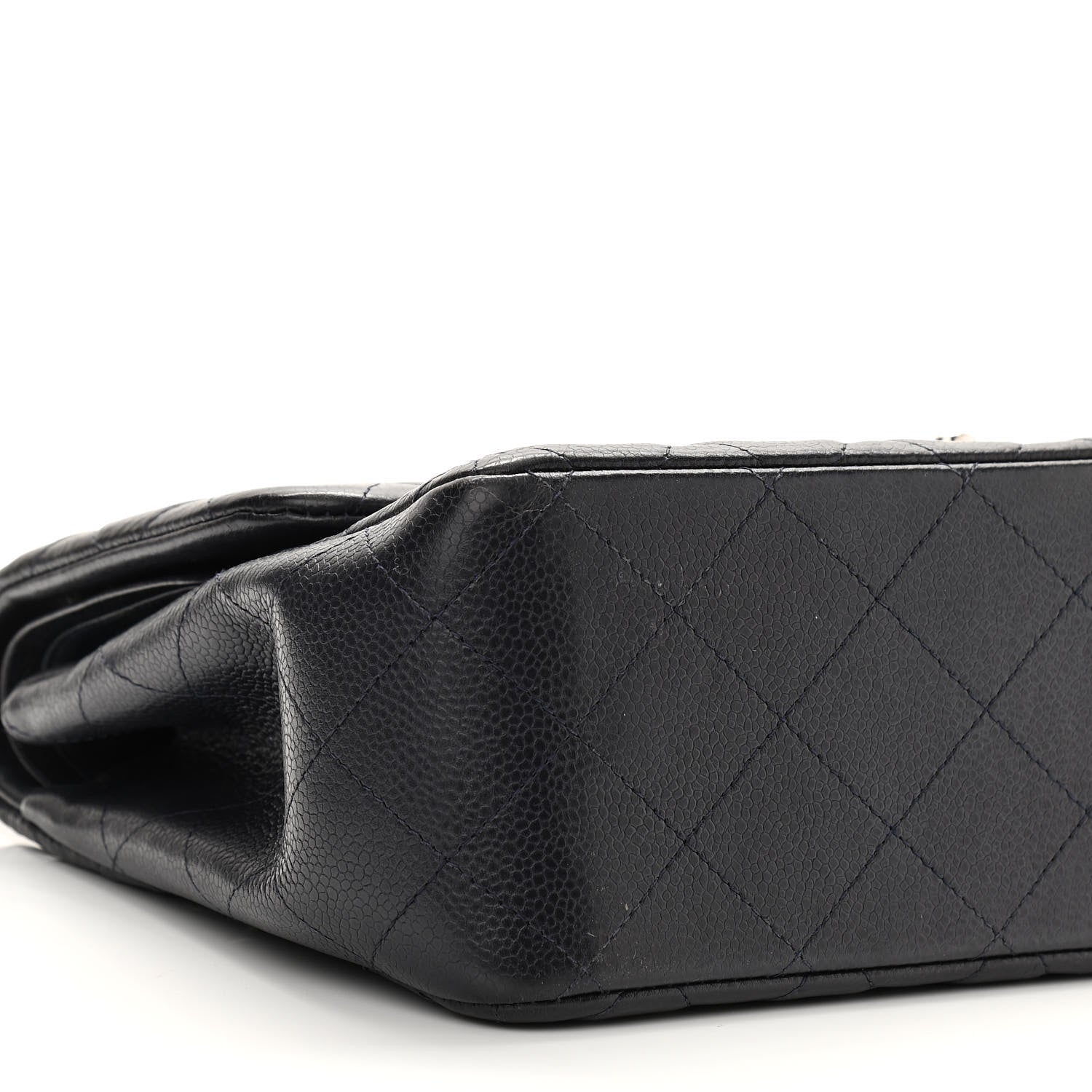 Chanel Caviar Quilted Jumbo Double Flap Navy Blue 9 of 11