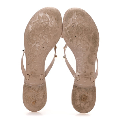 Valentino Garavani PVC Jelly Rockstud Bow Thong Sandals 41 Poudre 6 of 8