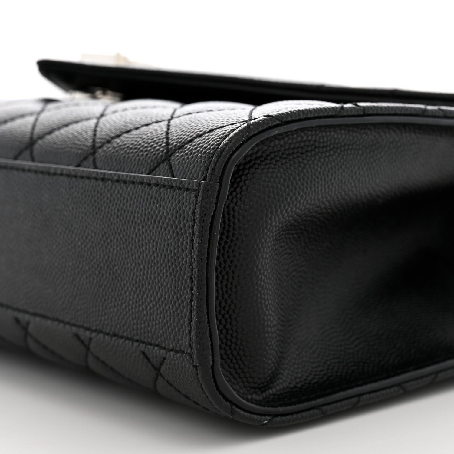 Saint Laurent Grain De Poudre Textured Mixed Matelasse Triquilt Small Monogram Satchel Black 10 of 11