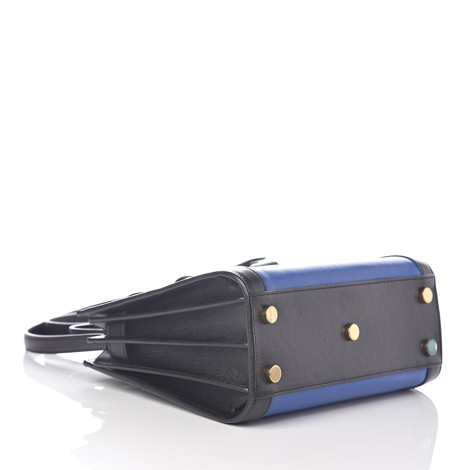 Saint Laurent Calfskin Bi-Color Nano Sac De Jour Royal Blue Black 4 of 9