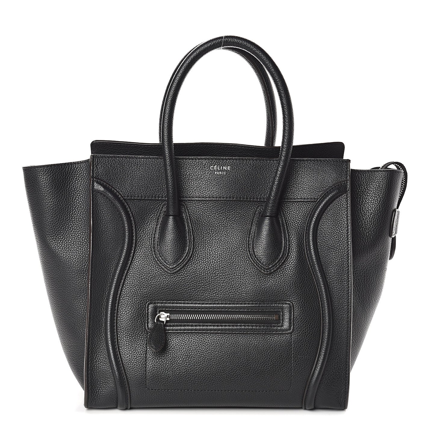 Drummed Calfskin Mini Luggage Black