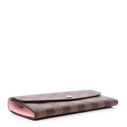 Louis Vuitton Damier Ebene Emilie Wallet Rose Ballerine 4 of 10