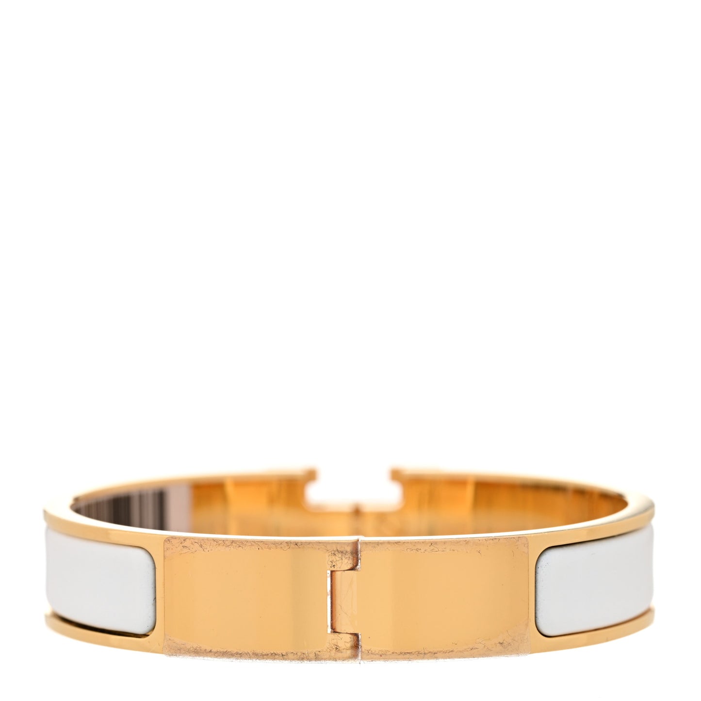 Enamel Narrow Clic Clac H Bracelet White