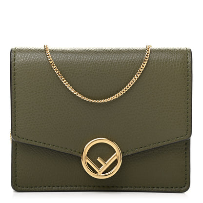 Fendi Vitello Cruise F is Fendi Geometric Flap Wallet on Chain Asparago 1 of 9