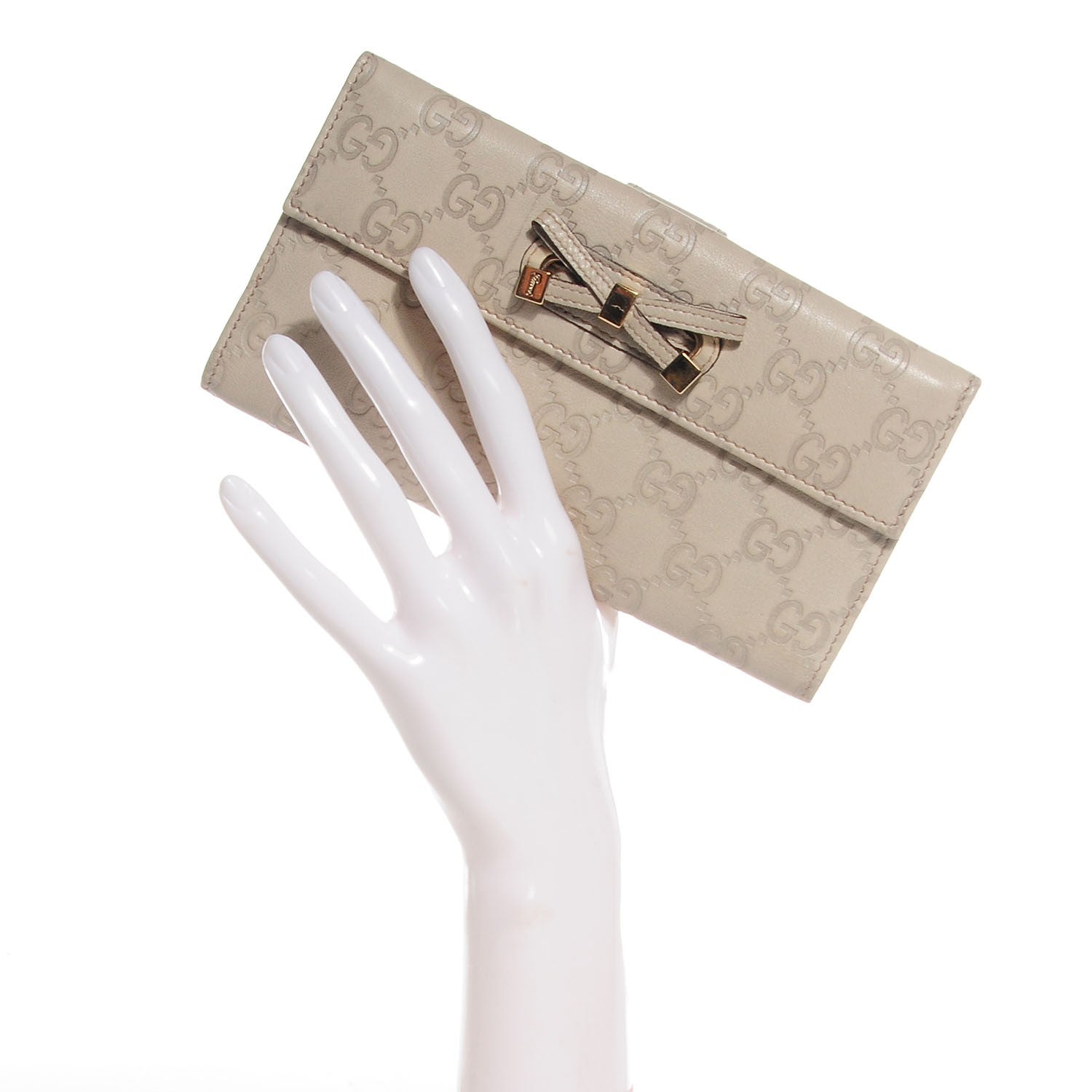 Gucci Guccissima Princy Continental Wallet Off White 2 of 7
