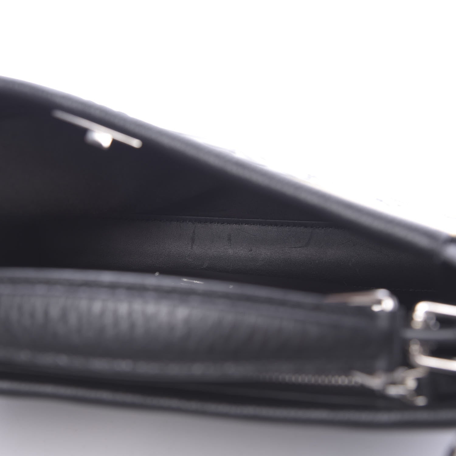 Fendi Calfskin Romano Mania FF 1974 Embossed Mini Peekaboo Iconic Fit Satchel Black Sunflower White 5 of 11