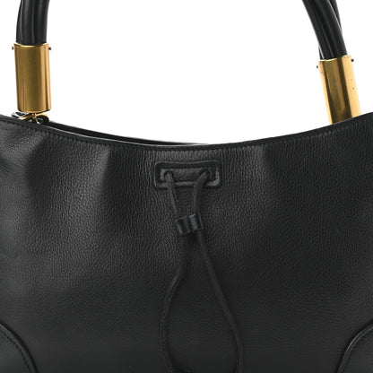 Gucci Pebbled Calfskin Drawstring Shoulder Bag Black 8 of 10