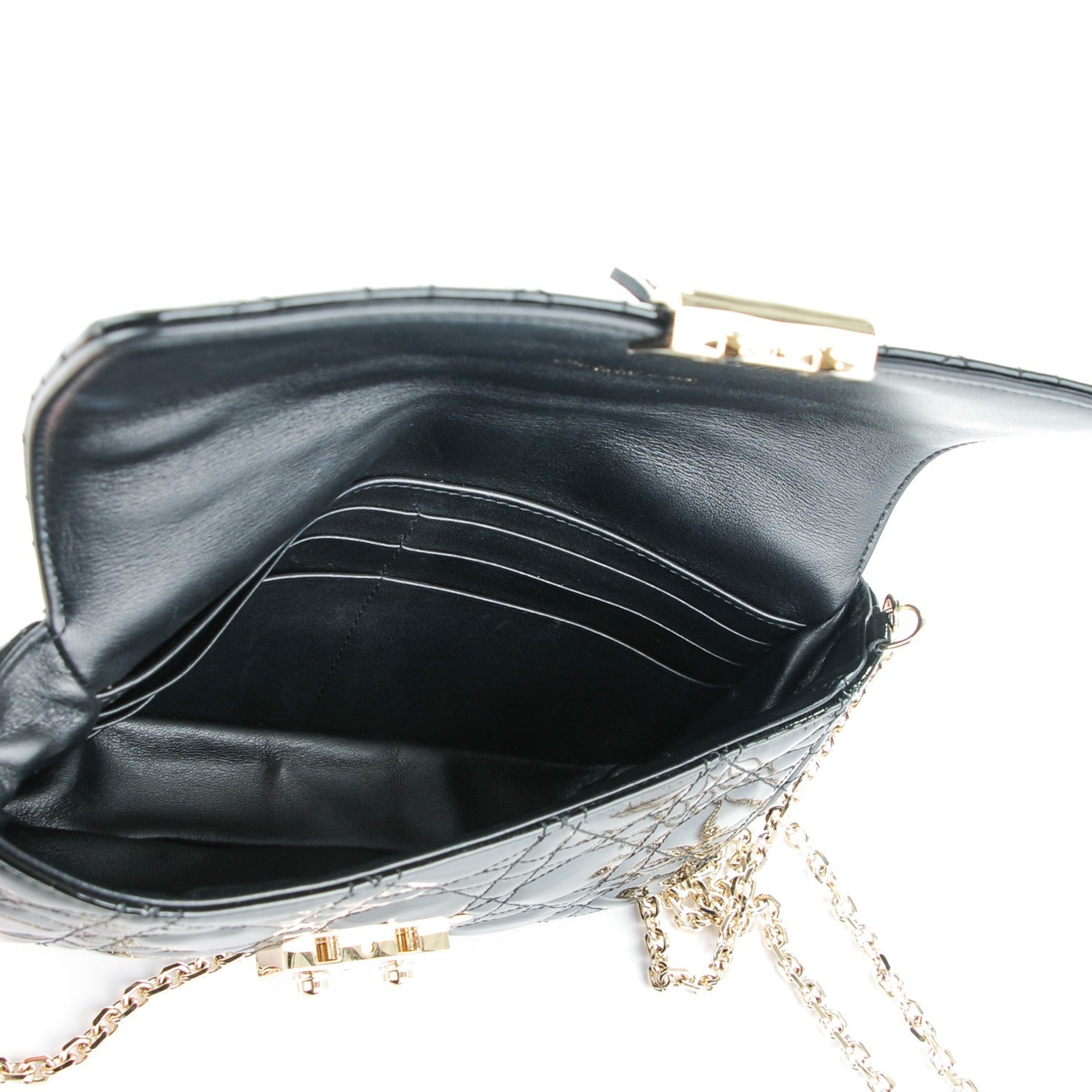 Christian Dior Patent Cannage Miss Dior Promenade Pouch Black 5 of 7