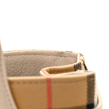 Burberry Goatskin Vintage Check Small Banner Tote Limestone 12 of 13