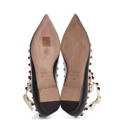 Valentino Garavani Nappa Rockstud Cage Ballerina Flats 36 Black Powder 5 of 8