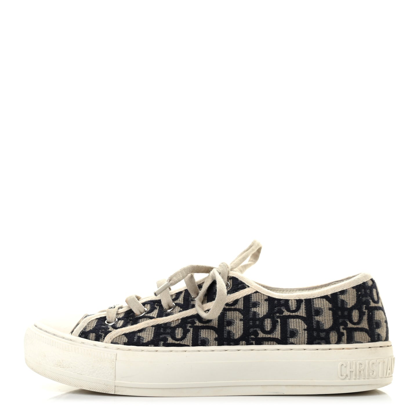 Canvas Oblique Walk'N'Dior Low Top Sneakers 37 Deep Blue