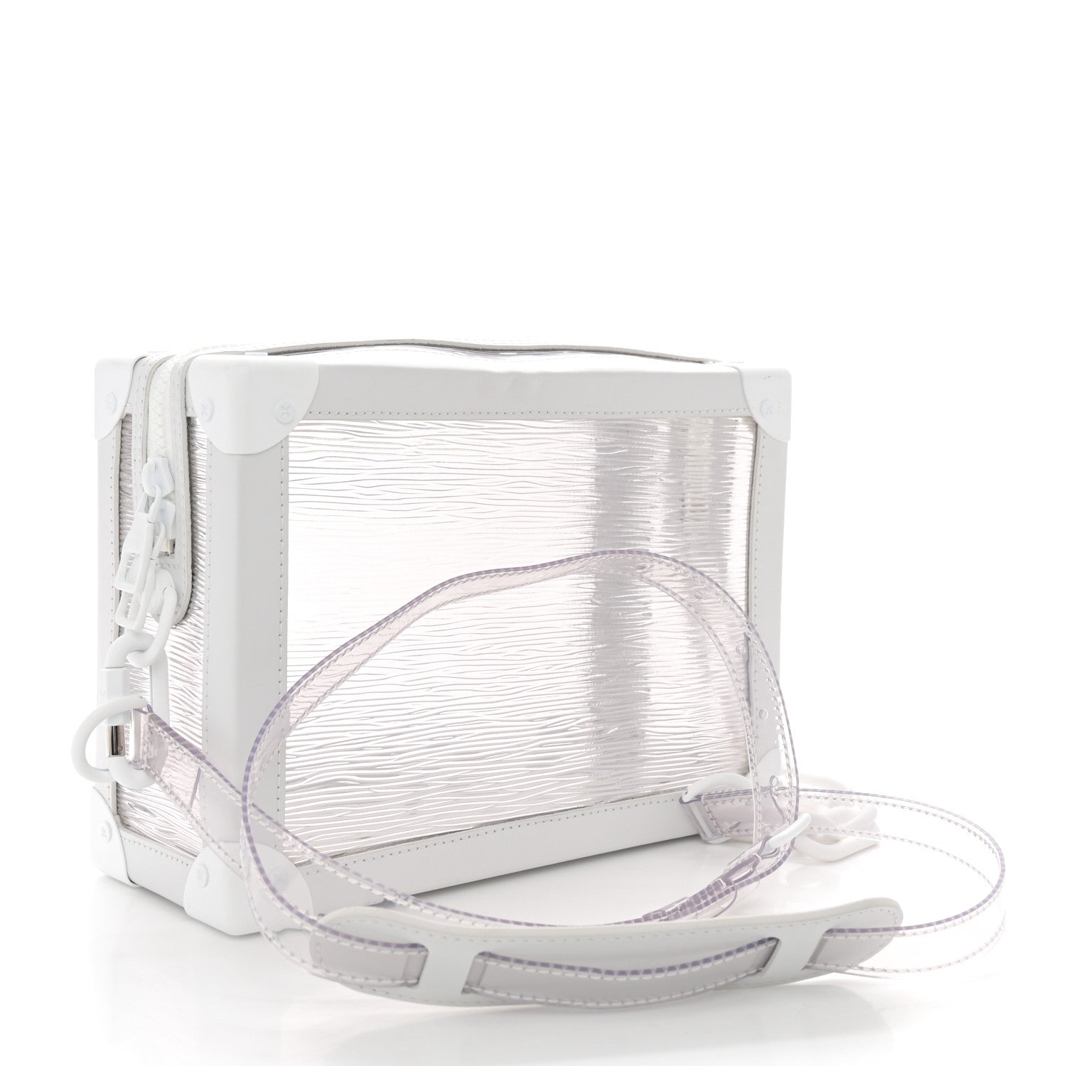 Louis Vuitton Calfskin PVC Epi Plage Soft Trunk Optic White 3 of 12