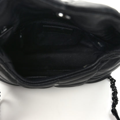 Saint Laurent Calfskin Quilted Toy Loulou Puffer Monogram Monochrome Chain Satchel Black 5 of 13