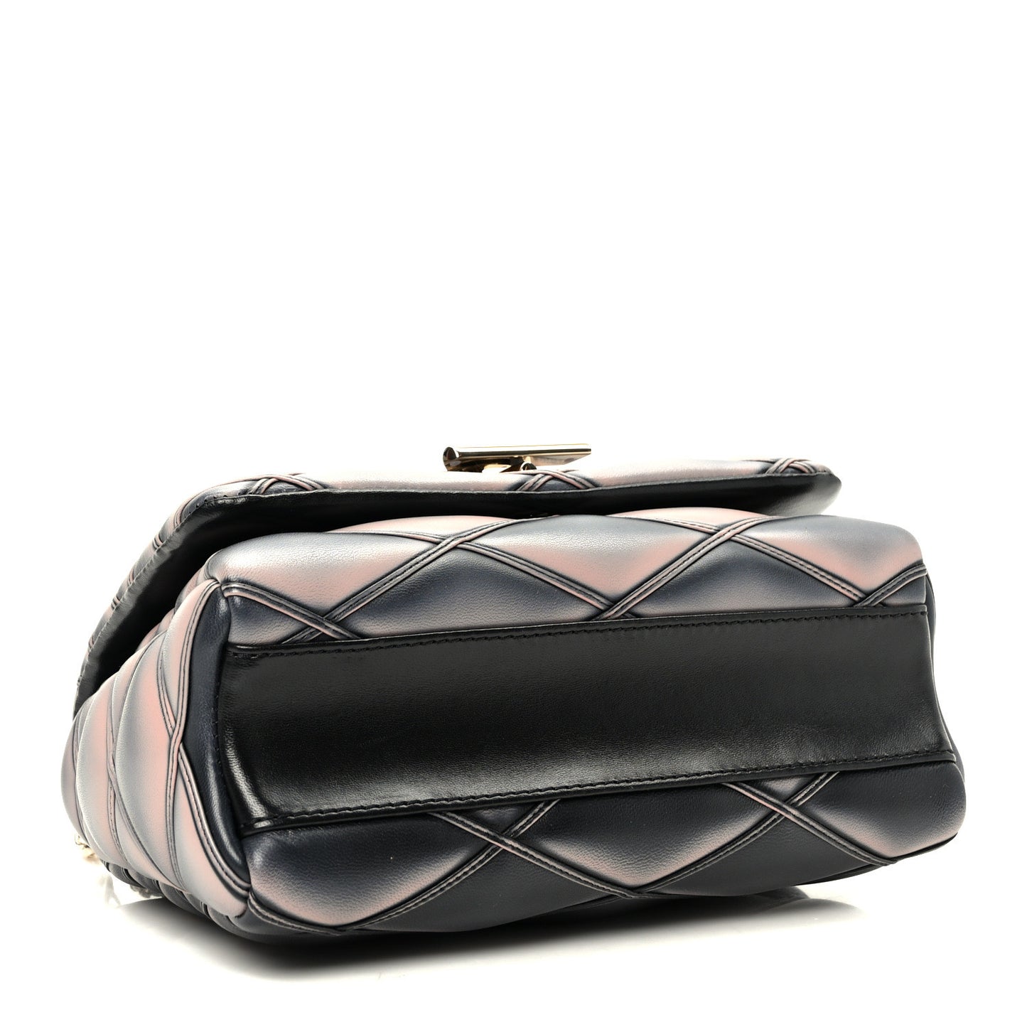Lambskin Malletage Top Handle GO-14 MM Black Pink