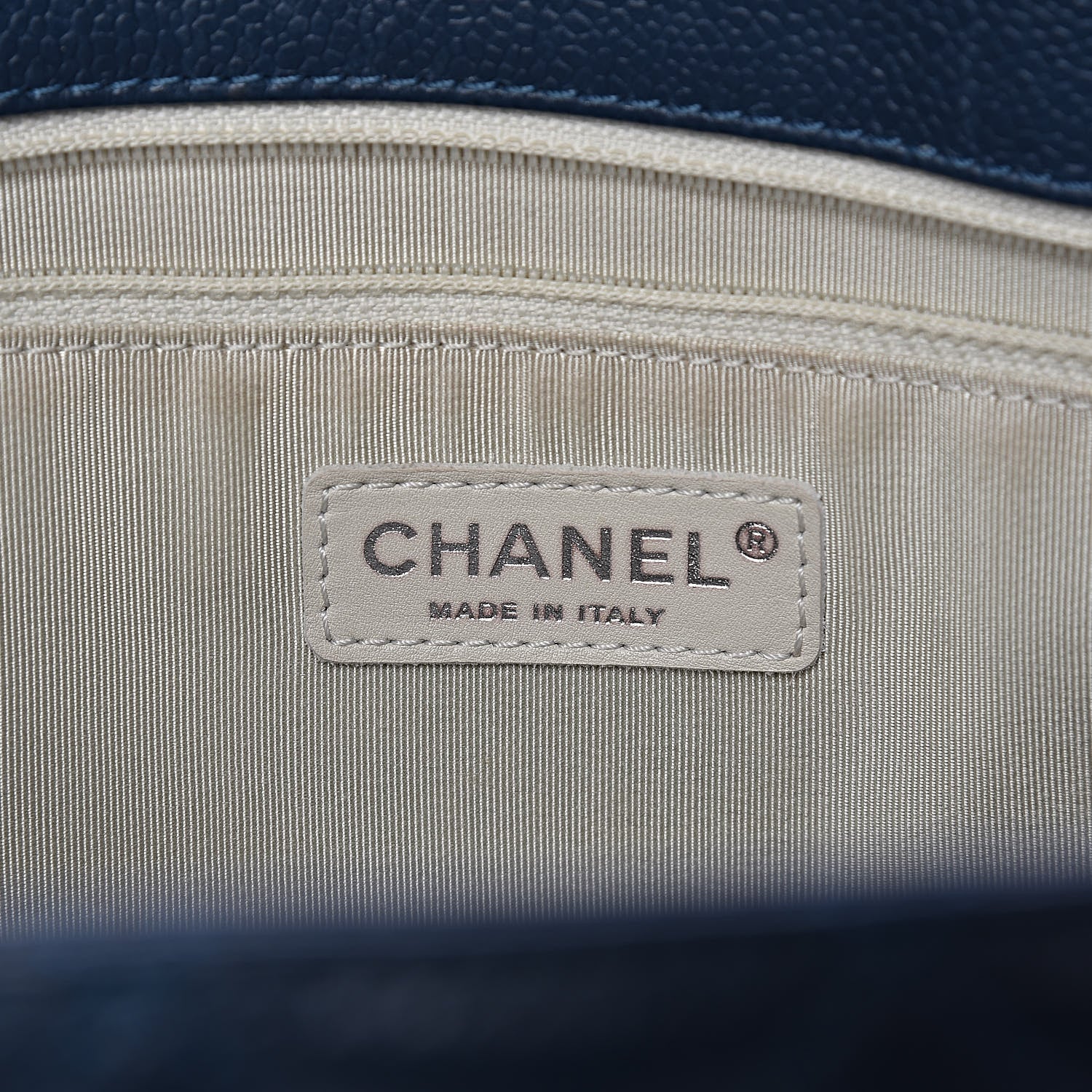 Chanel Caviar Quilted Grand Shopping Tote GST Dark Blue 6 of 14