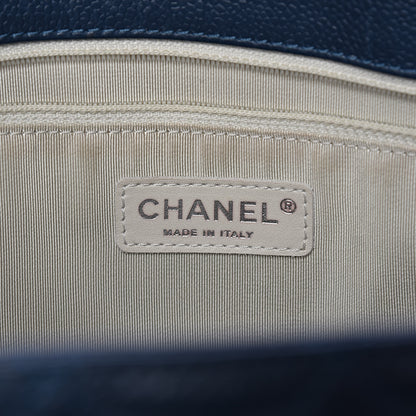 Chanel Caviar Quilted Grand Shopping Tote GST Dark Blue 6 of 14