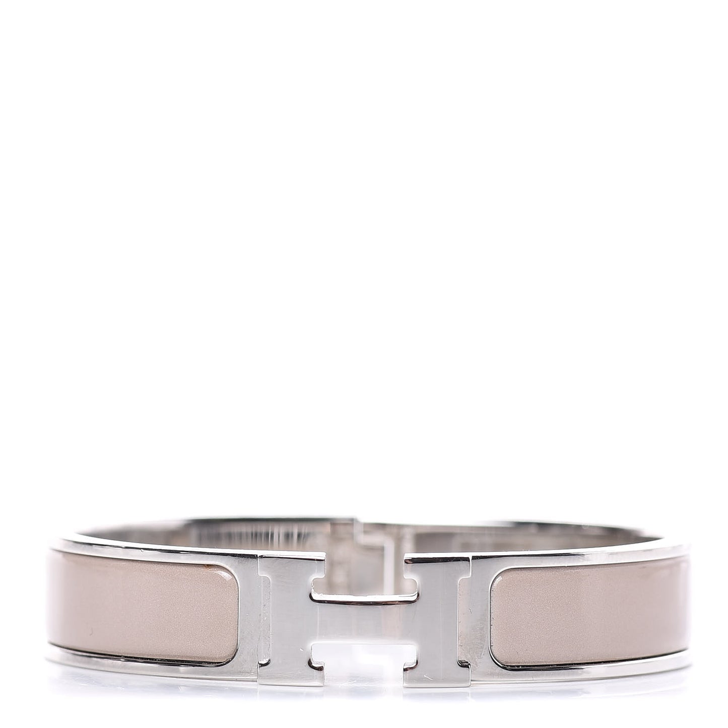 Narrow Enamel Clic Clac H Bracelet PM Marron Glace