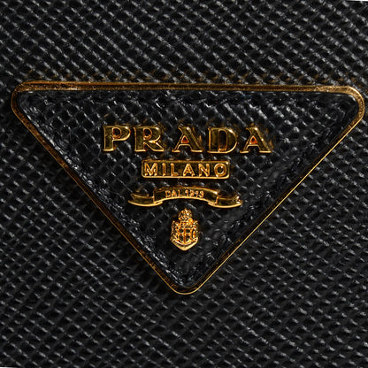 Prada Saffiano Cuir Small Double Bag Black Ciliegia 7 of 10