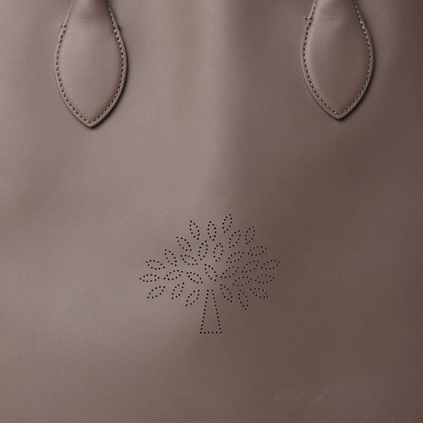 Nappa Perforated Blossom Tote Taupe