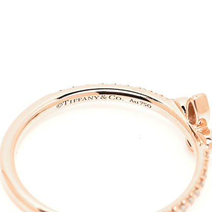 Tiffany 18K Rose Gold Diamond Fleur de Lis Ring 54 7 4 of 4