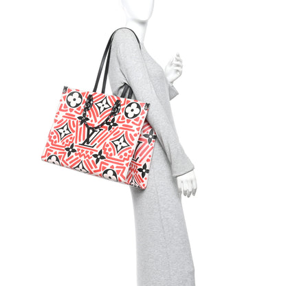 Louis Vuitton Monogram Giant Crafty Onthego GM Creme Rouge Black 2 of 9
