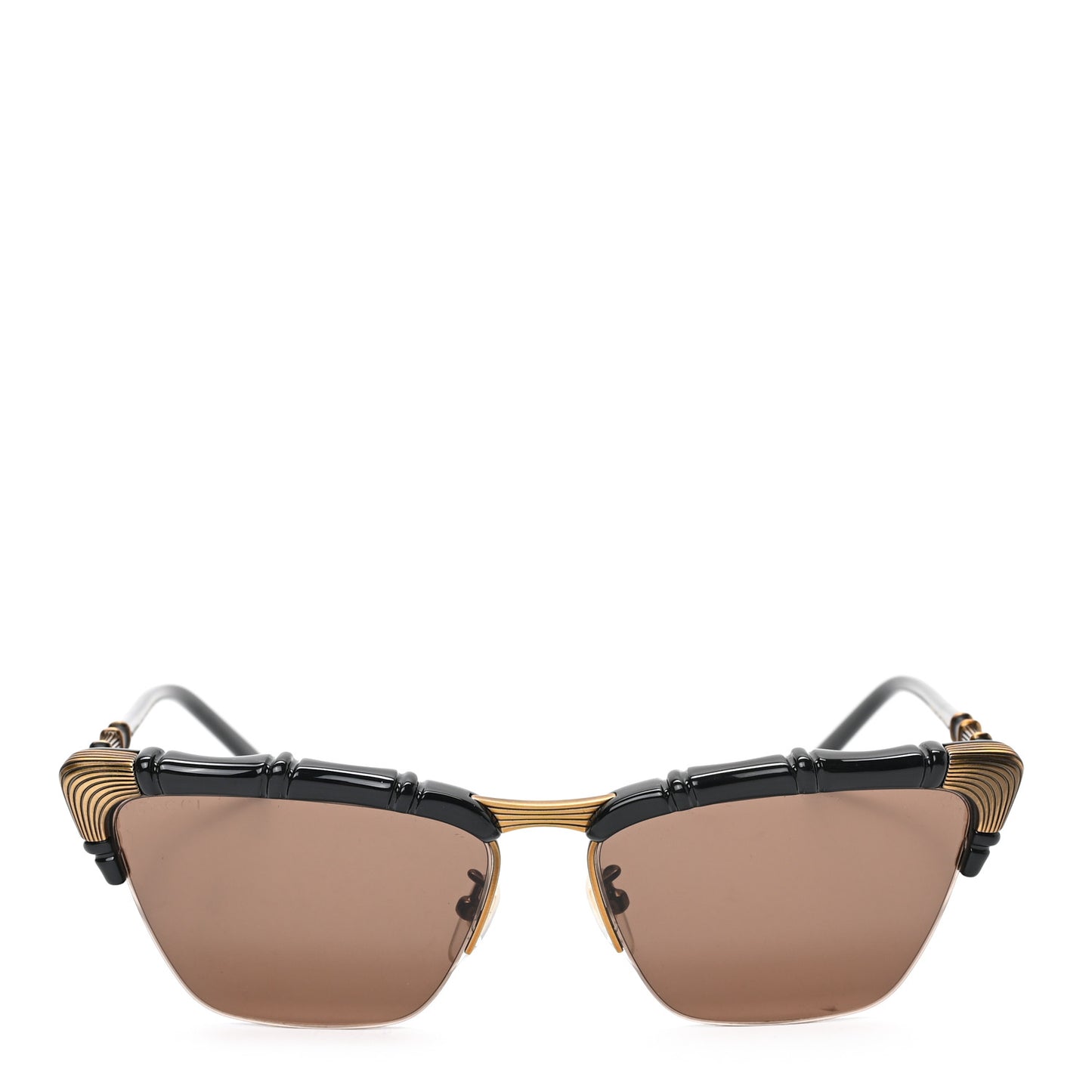 Acetate Metal Bamboo Sunglasses GG660S Black Brown