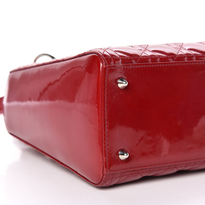 Christian Dior Patent Cannage Medium Lady Dior Red 5 of 13