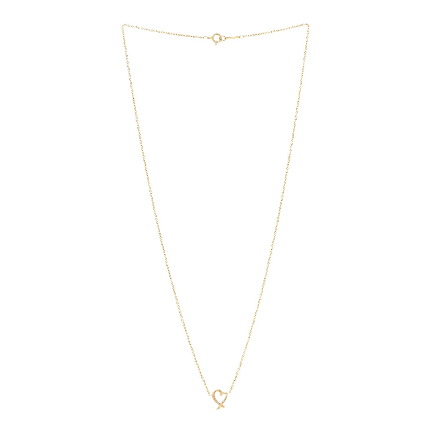 Tiffany 18K Yellow Gold Mini Paloma Picasso Loving Heart Pendant Necklace 3 of 5
