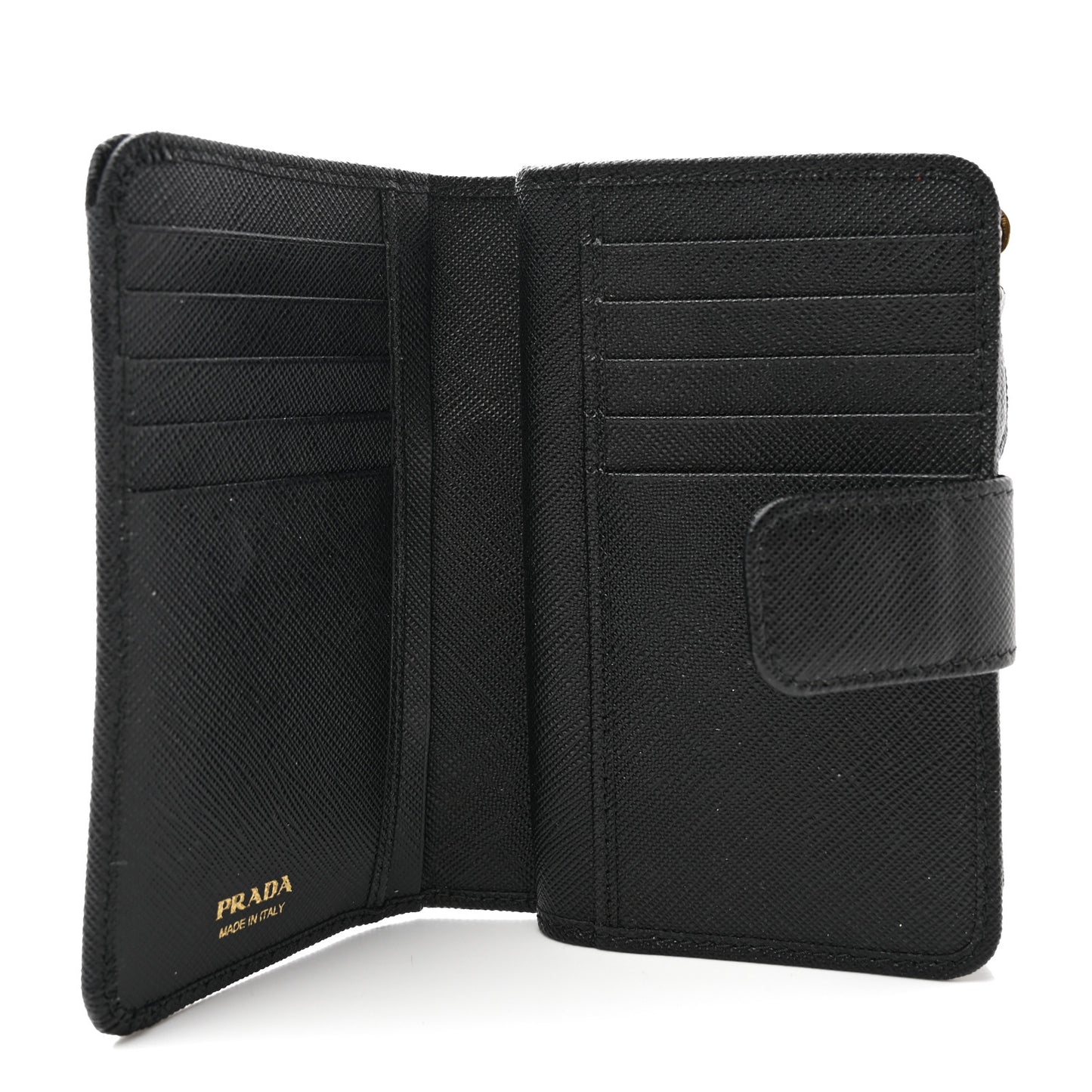 Saffiano Metal Compact Wallet Black