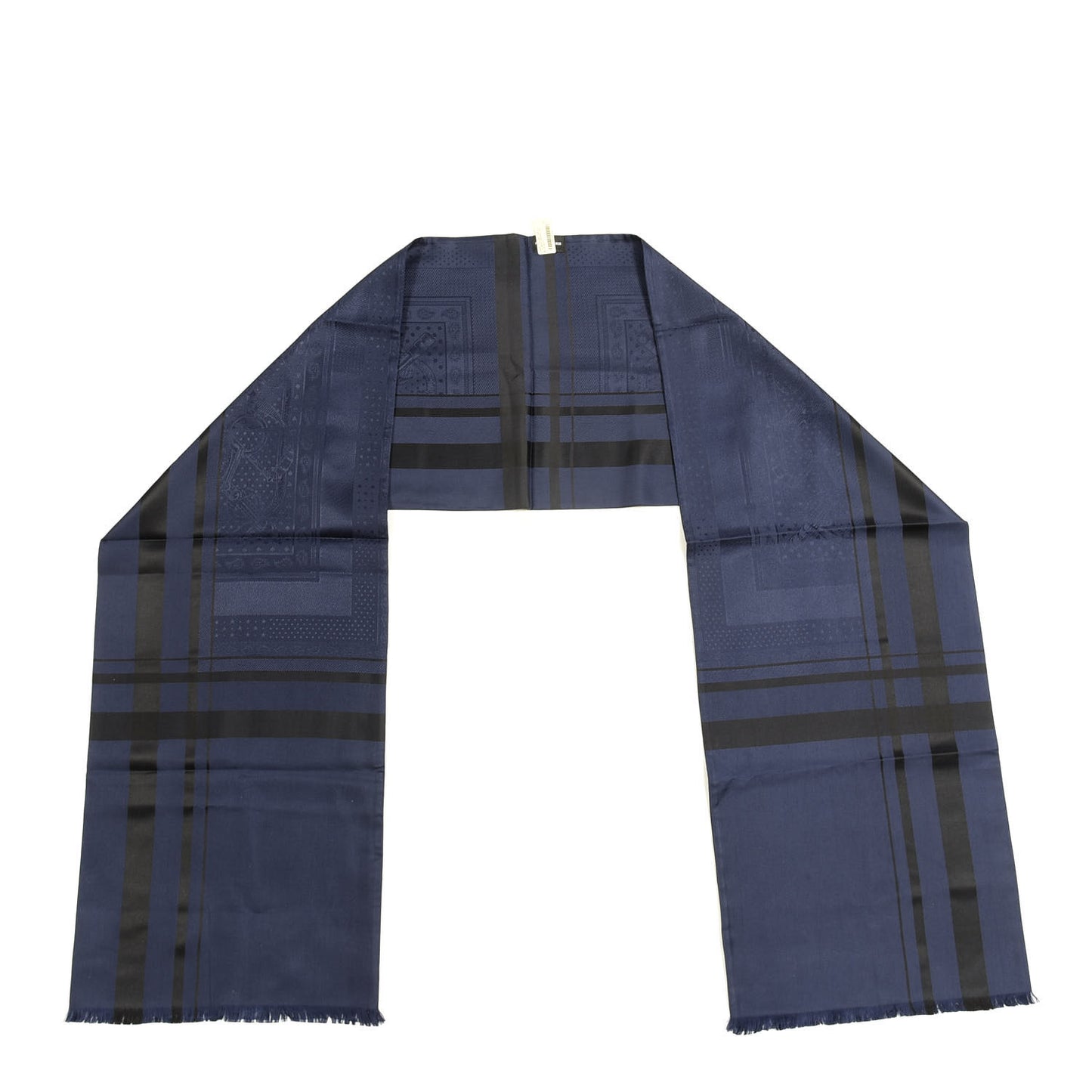 Silk Echarpe Foulard Muffler Marine Black