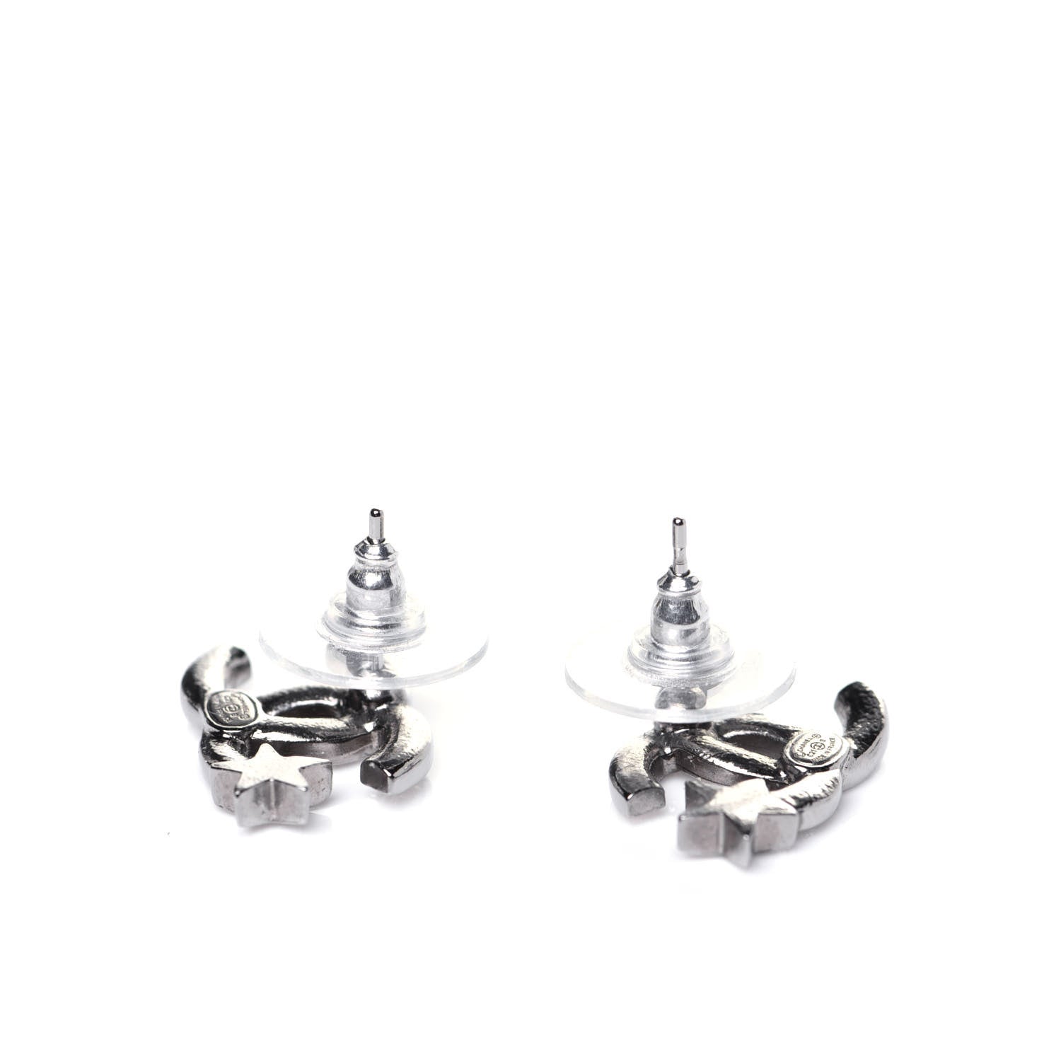 Chanel Crystal CC Starfall Earrings Silver 4 of 6