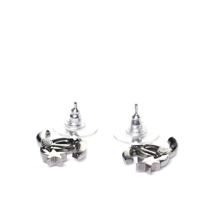 Chanel Crystal CC Starfall Earrings Silver 4 of 6