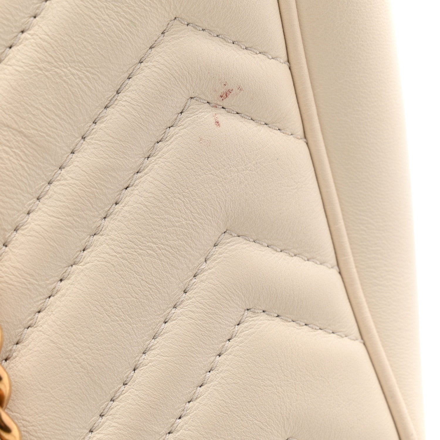 Gucci Calfskin Matelasse Medium GG Marmont Open Top Shoulder Bag White 14 of 15
