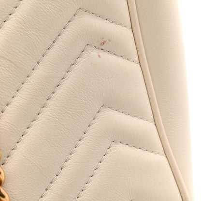 Gucci Calfskin Matelasse Medium GG Marmont Open Top Shoulder Bag White 14 of 15