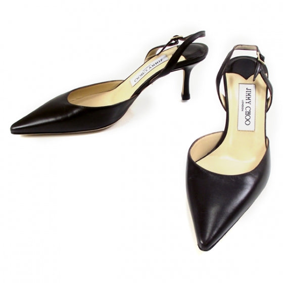 Jimmy Choo Leather Slingback Pumps 36.5 Brown 1 of 6