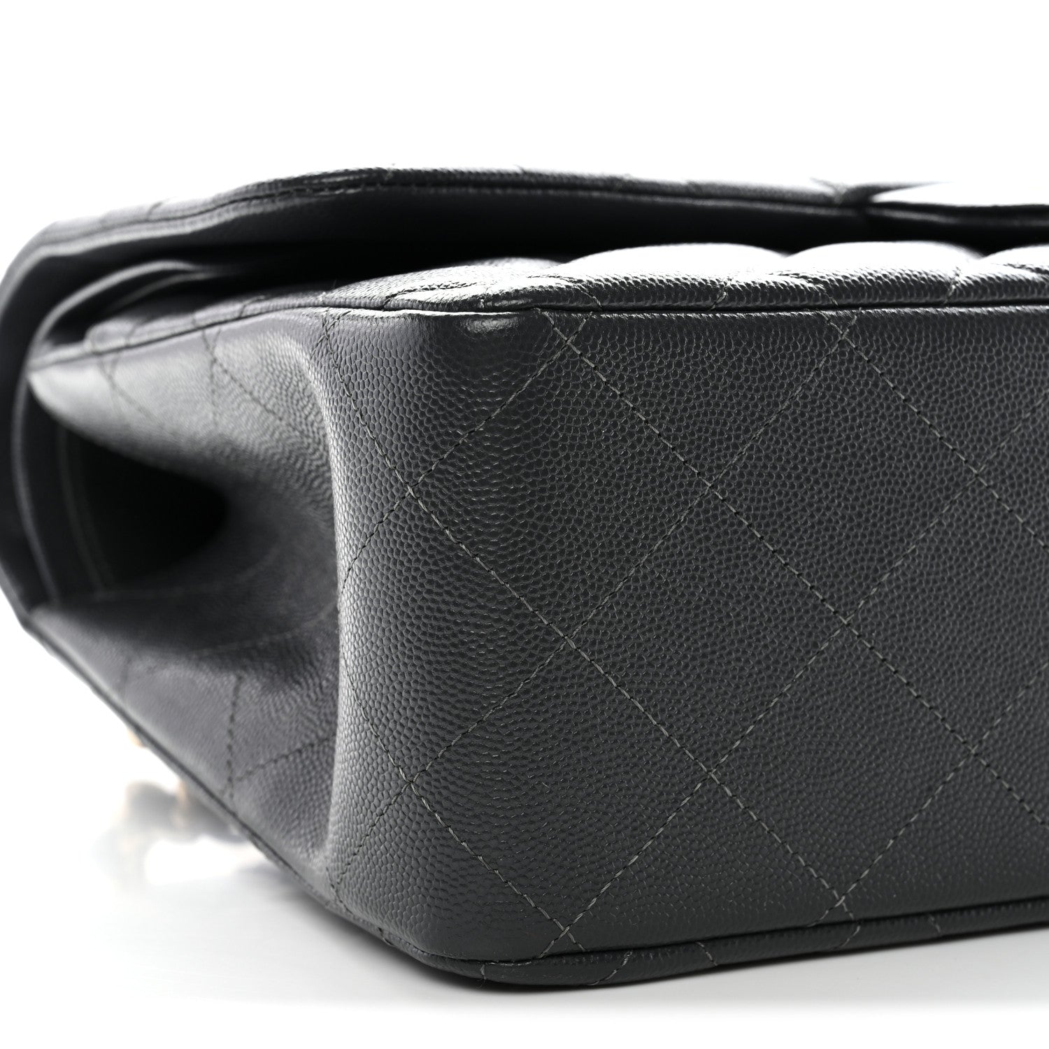 Chanel Caviar Quilted Jumbo Double Flap Dark Grey 9 of 11