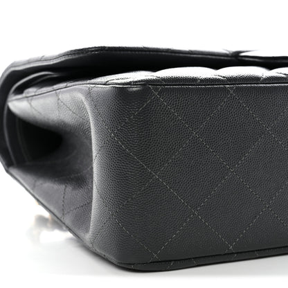 Chanel Caviar Quilted Jumbo Double Flap Dark Grey 9 of 11