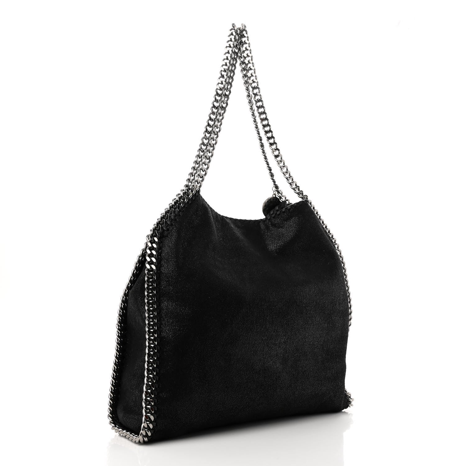 Stella McCartney Shaggy Deer Small Falabella Fold Over Tote Black 3 of 9