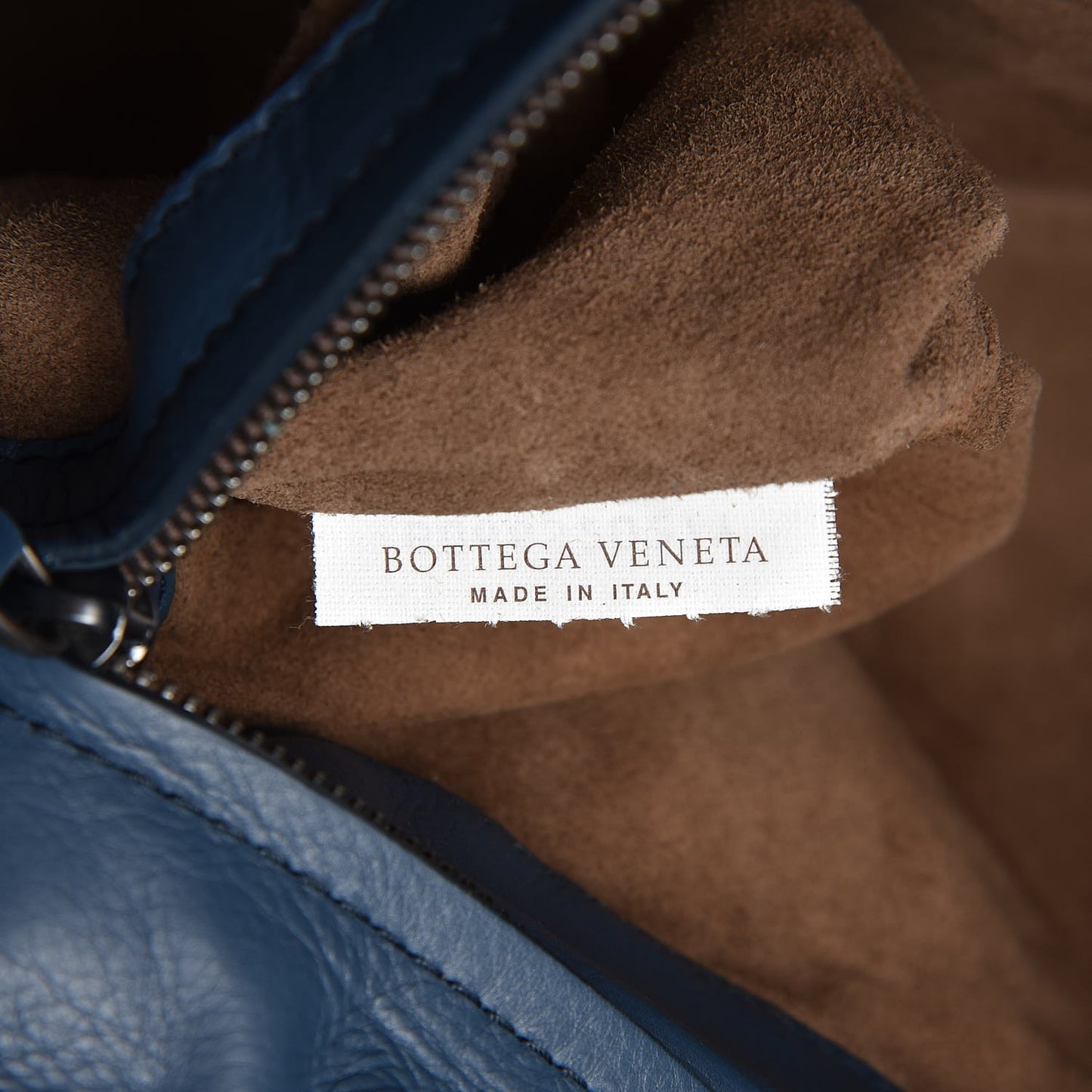 Calfskin Intrecciato Boutis Medium Tote Dark Denim