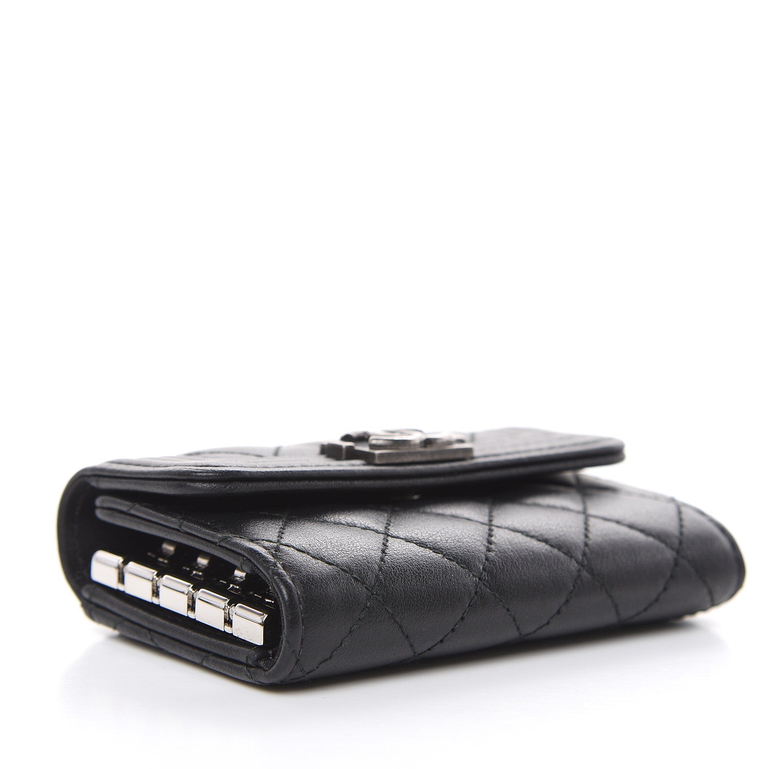 Chanel Calfskin Quilted 4 Key Holder Boy Flap Black 4 of 8