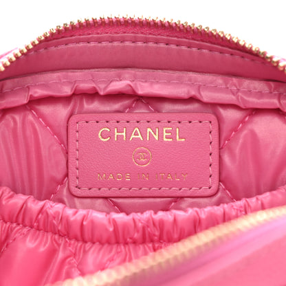 Chanel Caviar Quilted Small Curvy Pouch Cosmetic Case Pink 6 of 8