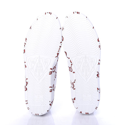 Gucci Calfskin GucciGhost Print Mens Ace Sneakers 8 White Hibiscus Red 5 of 10