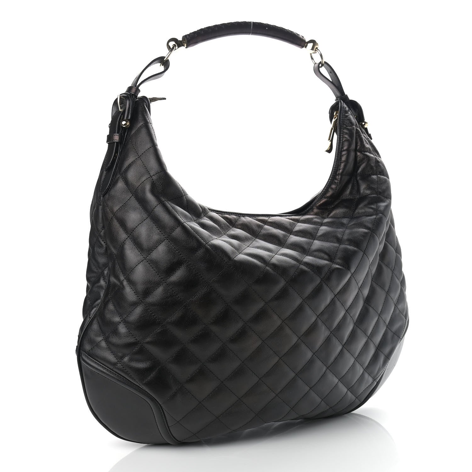 Burberry Calfskin Quilted Hoxton Hobo Black 3 of 14