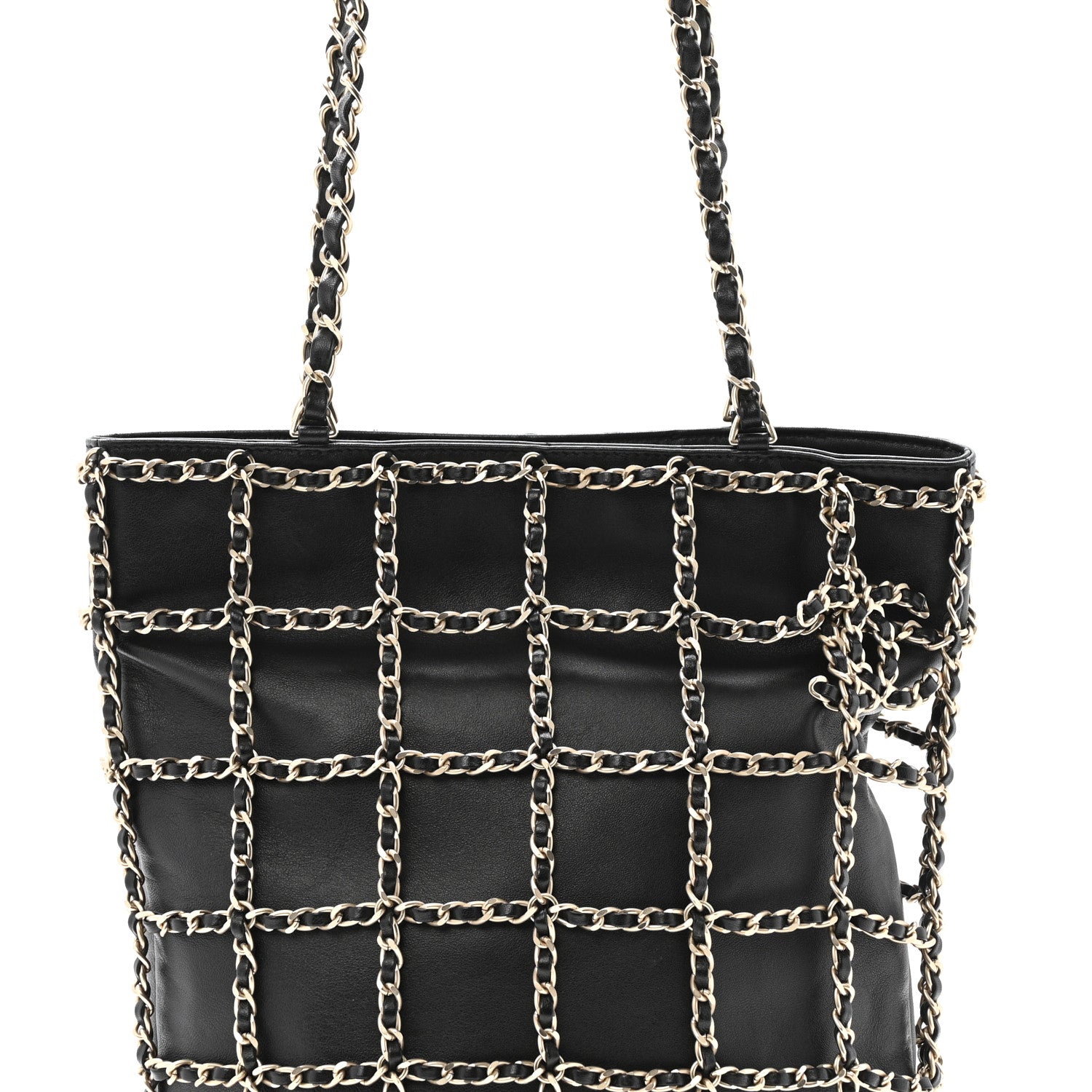 Chanel Lambskin Large Shopping Chain Tote Black 8 of 11