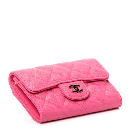 Chanel Caviar Quilted Flap Card Holder Wallet Pink 4 of 9