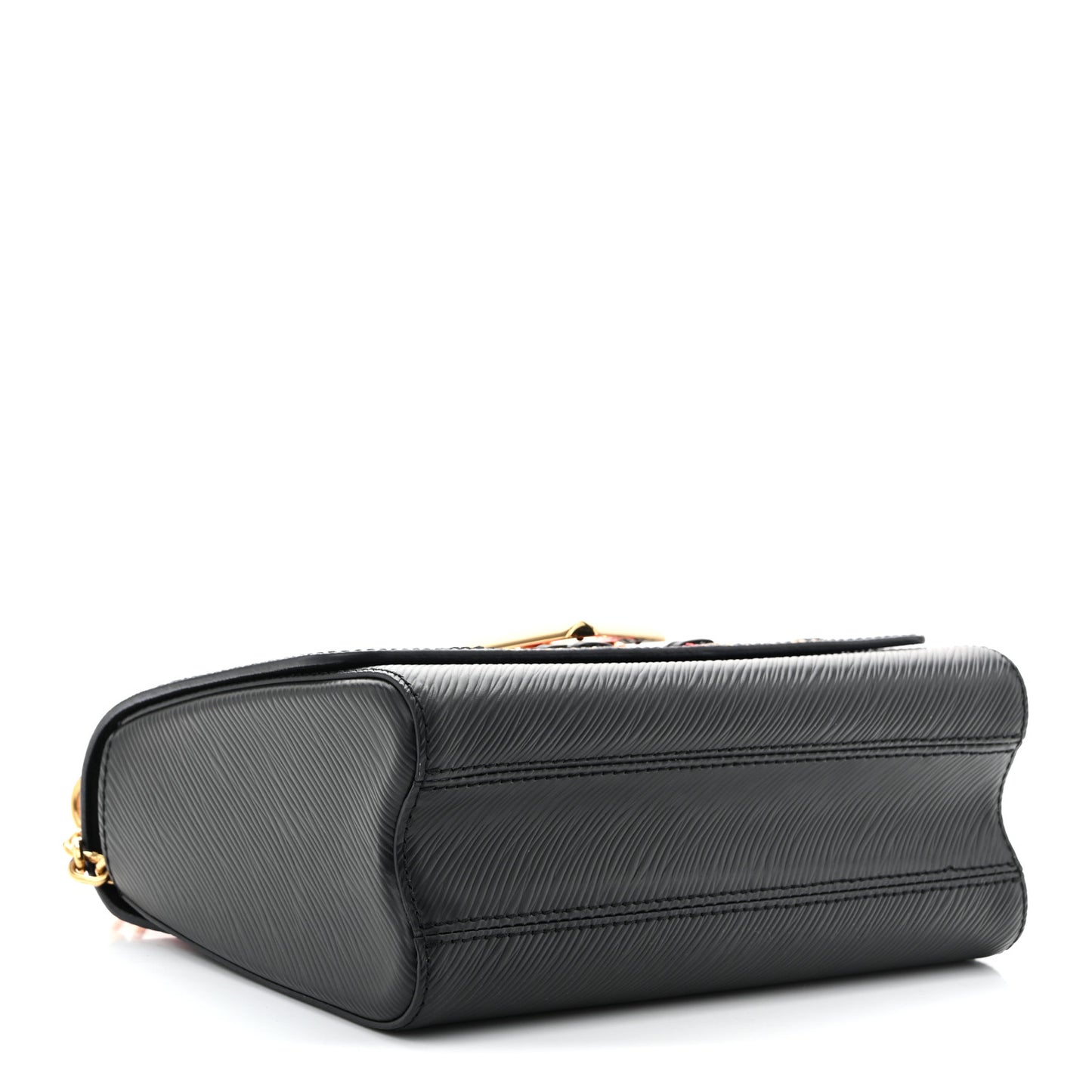 Epi Jungle Twist Shoulder Bag MM Black Coquelicot