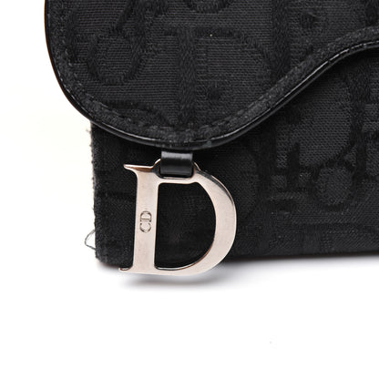 Christian Dior Monogram Compact Saddle Wallet Black 18 of 24