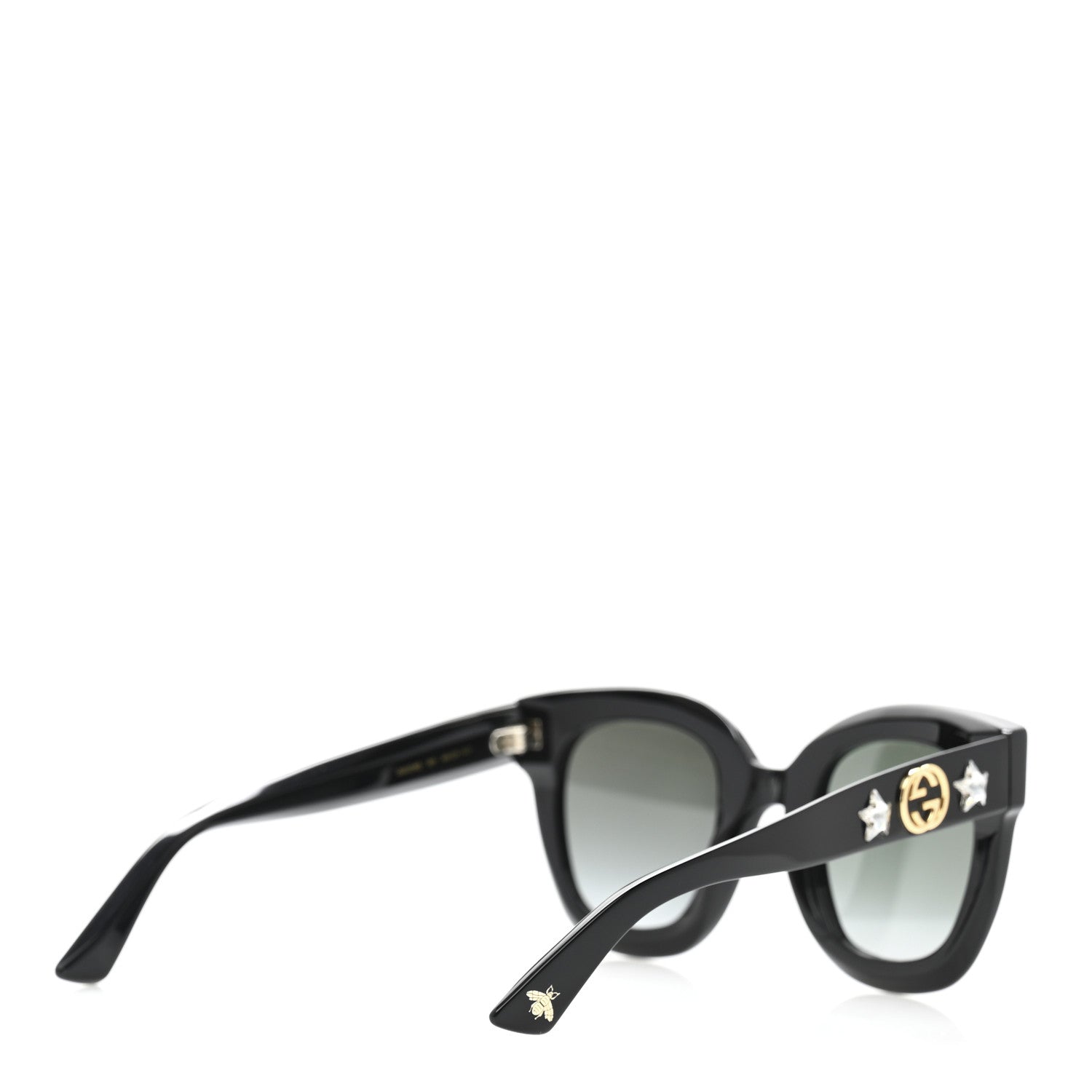 Gucci Round Frame Star Sunglasses GG0208S Black 4 of 9