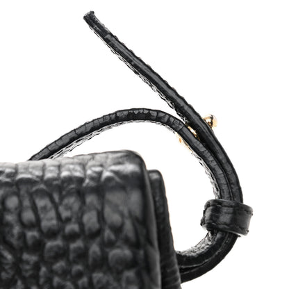 Burberry Signature Grain Calfskin Check Embossed Medium Balmoral Clutch Bag Black 9 of 9