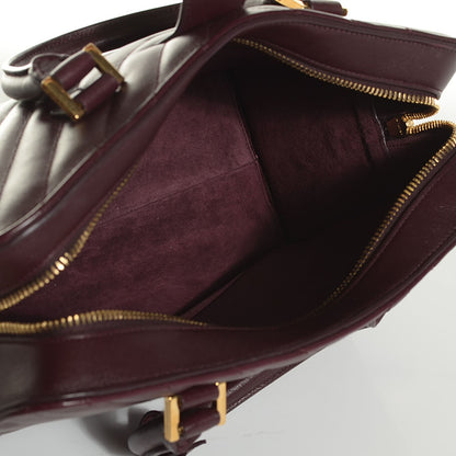 Saint Laurent Calfskin Matelassé Monogram Small Cabas Bordeaux 5 of 9